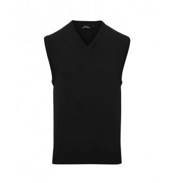 Premier Mens ärmlös bomull Akryl V-ringad tröja XL svart Black XL