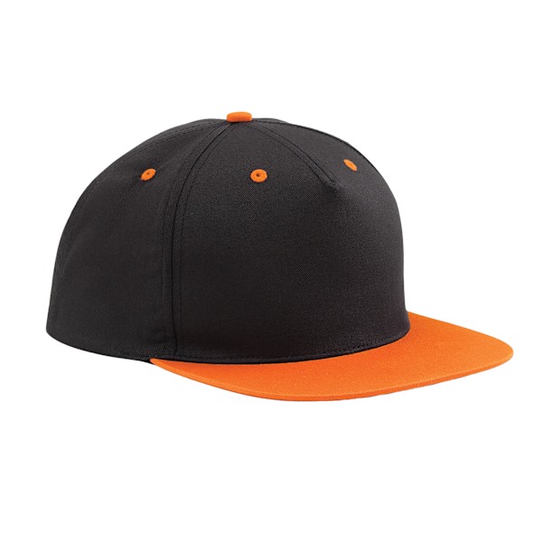 Beechfield Unisex Adult Contrast 5 Panel Snapback Cap One Size Black/Orange One Size