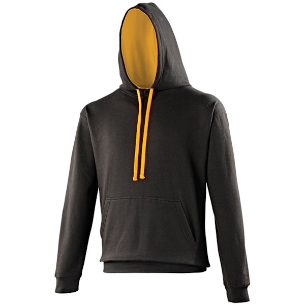 Awdis Varsity Hooded Sweatshirt / Hoodie XL Jet Black/Orange Crush Jet Black/Orange Crush XL