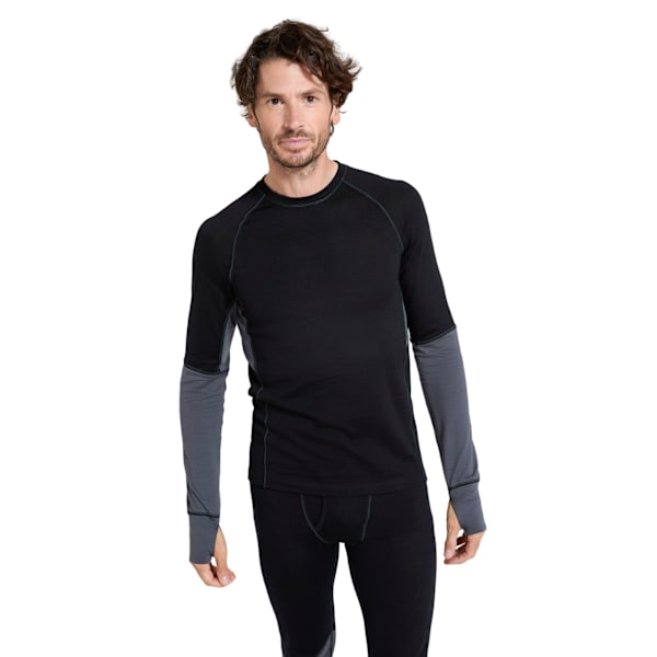 Mountain Warehouse Herr Ultra Merino Ull Rundhals Base Layer Black XS