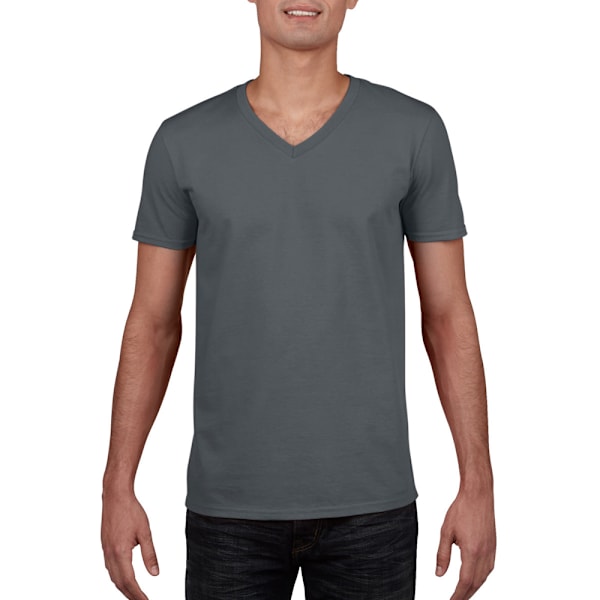 Gildan Soft Style V-halsad kortärmad T-shirt M Charcoal Charcoal M