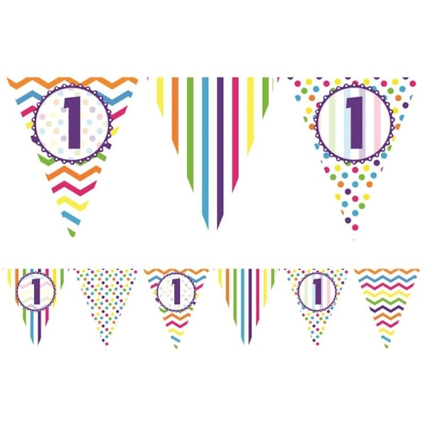 Kreativt festpapper mönstrat 1:a födelsedagsbanners en storlek flerfärgad Multicoloured One Size