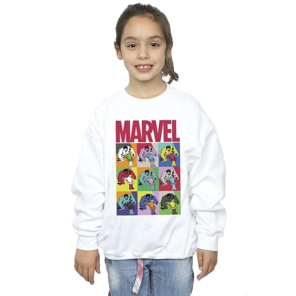 Marvel Girls Hulk Pop Art Tröja 9-11 År Vit White 9-11 Years