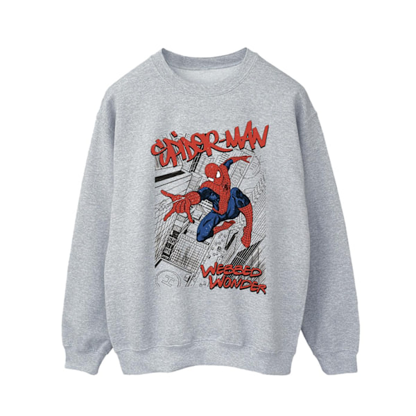 Marvel Mens Spider-Man Sketch City Sweatshirt XL Sports Grey Sports Grey XL