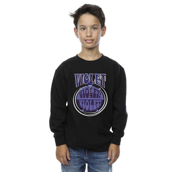 Willy Wonka Boys Violet Turning Violet Sweatshirt 3-4 år Bla Black 3-4 Years