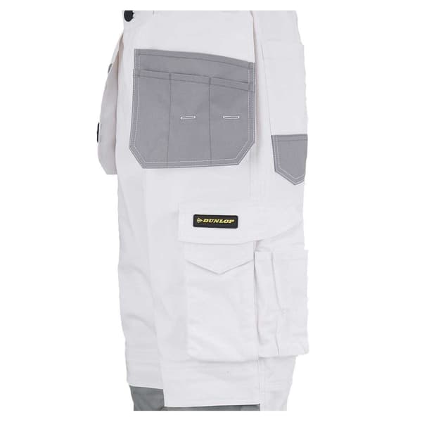 Dunlop Arbetsbyxor för män S Vit/Grå White/Grey S