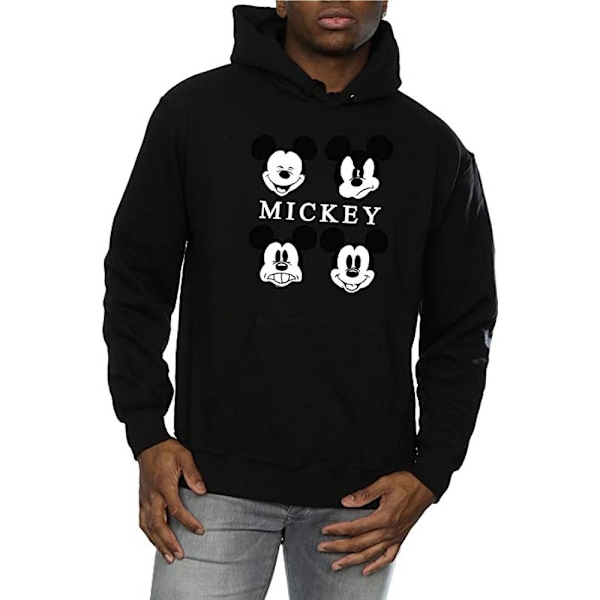Mickey Mouse Unisex Vuxen Fyra Huvuden Hoodie L Svart Black L