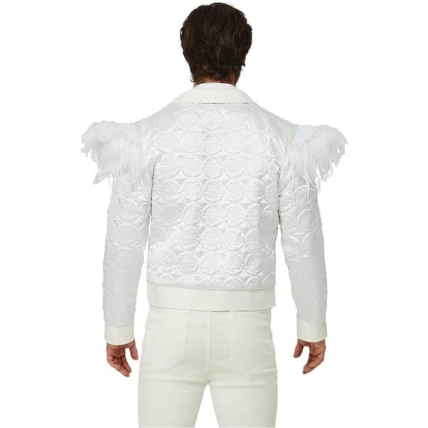 Elton John Fjäderkostym Jacka Herr M Vit White M