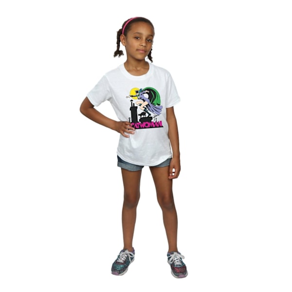 DC Comics Girls Catwoman Text Logo Bomull T-shirt 12-13 År W White 12-13 Years