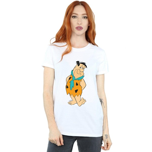 The Flintstones Dam/Damer Fred Flintstone Kick Bomull Pojkvän T-Shirt L Vit White L