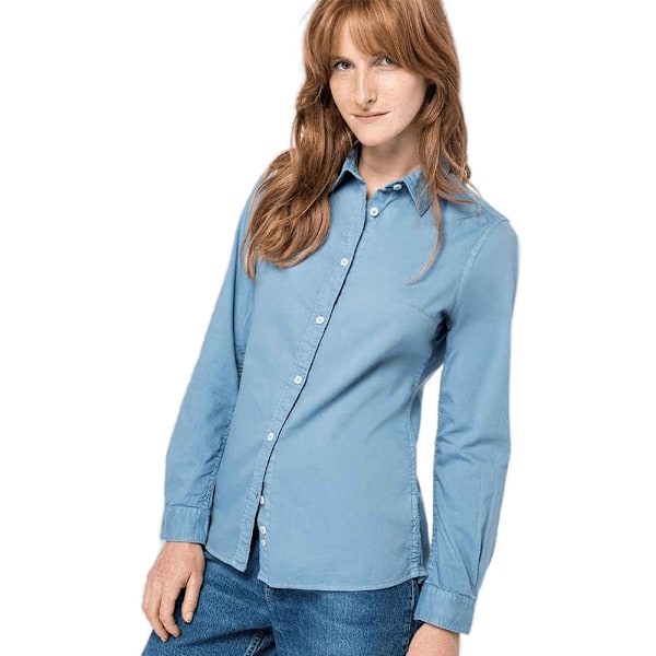 Native Spirit Dam/Kvinnor Tvättat Långärmad Skjorta XXL Cool Cool Blue XXL