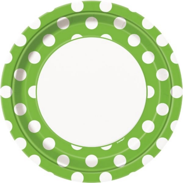 Unika Party Polka Dot Pappersplattor (Förpackning om 8) En Storlek Lime G Lime Green/White One Size