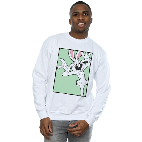 Looney Tunes Herr Bugs Bunny Rolig Ansikte Sweatshirt 4XL Vit White 4XL