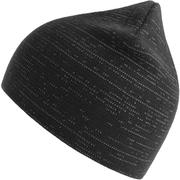 Atlantis Unisex Adult Shine Reflective Recycled Short Beanie On Black One Size