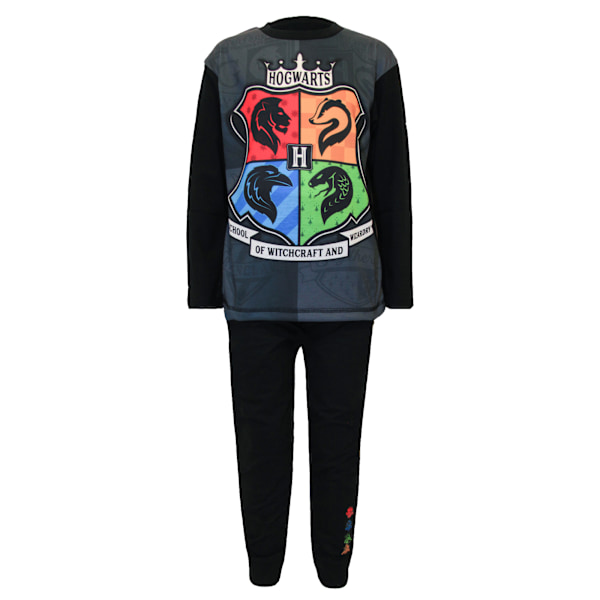 Harry Potter Pyjamas för barn, pojkar, Hogwarts Crest, långa, 5-6 år Black 5-6 Years