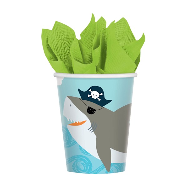 Amscan Ahoy Pappersmugg för 1-årsdag (8-pack) One Size B Blue/Grey/White One Size