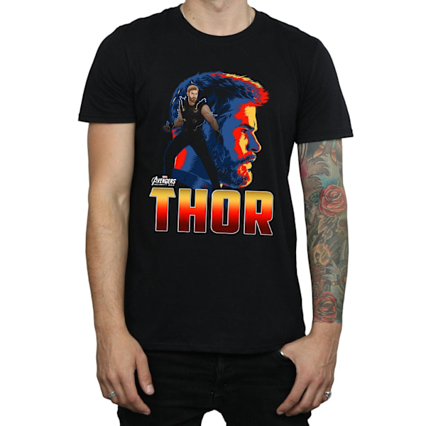 Avengers Infinity War Herr Thor Bomull T-shirt S Svart Black S