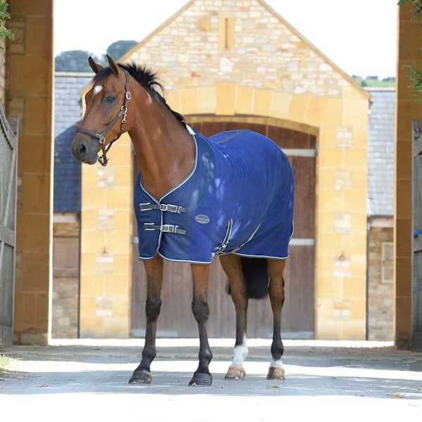 Weatherbeeta Standard-Neck Fleece Horse Cooler Rug 4´ 9 Dark B Dark Blue/Grey/White 4´ 9