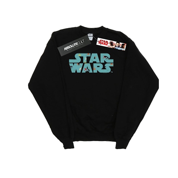 Star Wars Retro X-Wing Mönster Logotyp Sweatshirt XL Svart Black XL