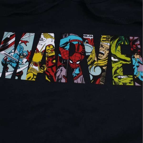Marvel Herrkaraktärer Logotyp Hoodie L Marinblå Navy L