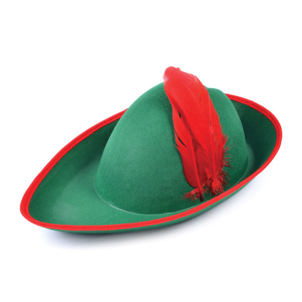 Bristol Novelty Unisex Adults Robin Hood Felt Hat One Size Gree Green/Red One Size