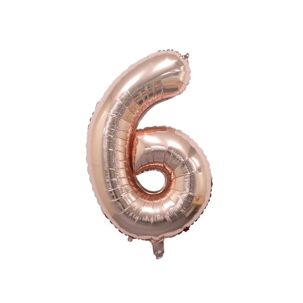 Realmax 6 Nummer Ballong En Storlek Roséguld Rose Gold One Size
