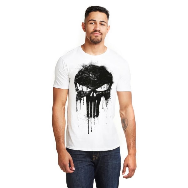 The Punisher Herr T-shirt med dödskalle S Vit White S