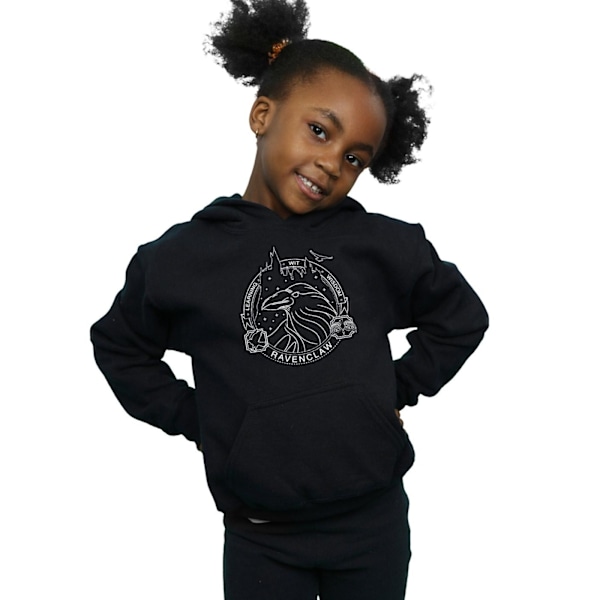 Harry Potter Flickor Ravenclaw Sigill Hoodie 5-6 År Svart Black 5-6 Years