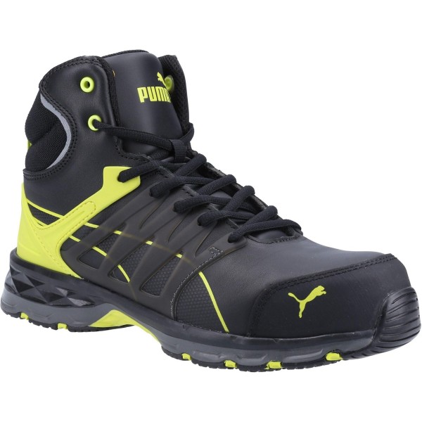 Puma Safety Mens Velocity 2.0 Mid Leather Safety Boots 8 UK Yel Yellow/Black 8 UK