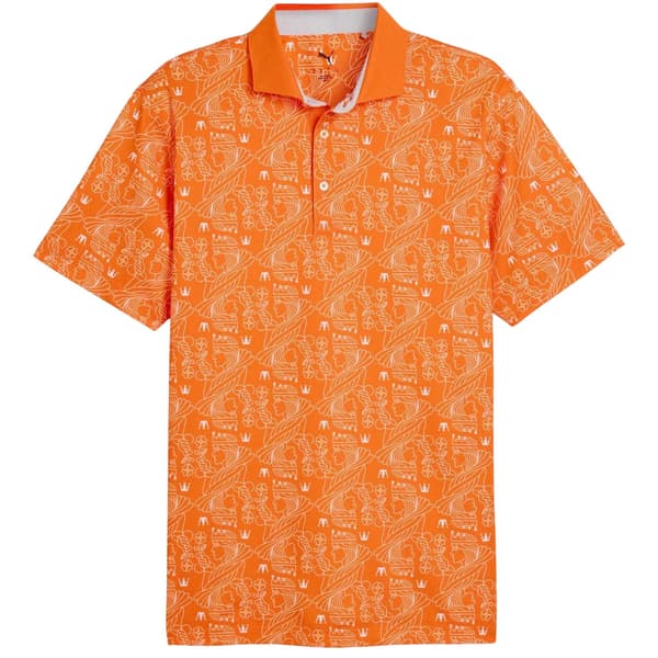 Puma Herr Royal Crest Pique Golf Pikétröja S Orange Orange S