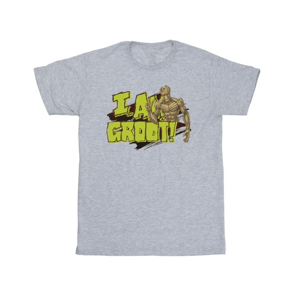 Guardians Of The Galaxy Herr I Am Groot T-Shirt S Sports Grey Sports Grey S