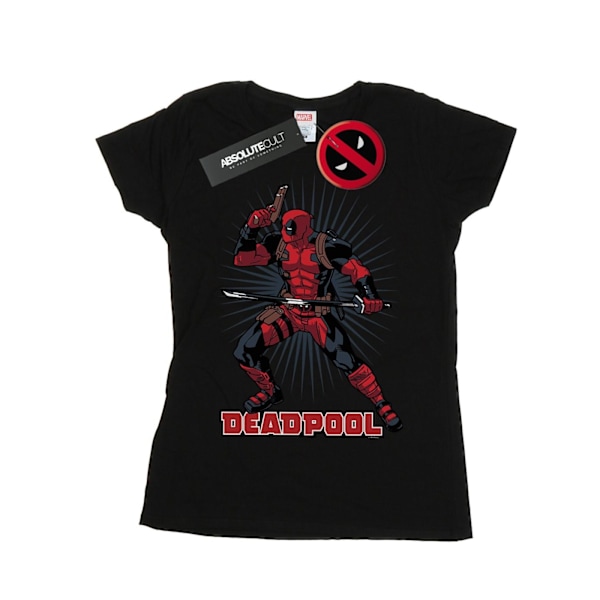 Marvel Womens/Ladies Deadpool Gun Sword Burst Bomull T-Shirt XX Black XXL