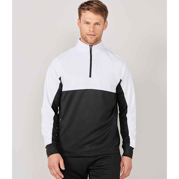 Finden & Hales Herr Quarter Zip Track Top 3XL Svart/Vit Black/White 3XL