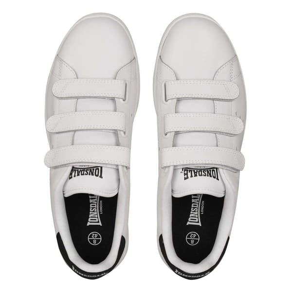Lonsdale Herr Leyton Triple Strap Flat Trainers 8 UK Vit/Marinblå White/Navy 8 UK