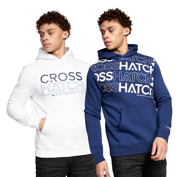 Crosshatch Herr Hensal Hoodie (2-pack) M Marinblå/Vit Navy/White M