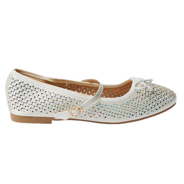 Dorothy Perkins Dam/Dam Petra Mary Jane Diamante Balettskor S White 4 UK