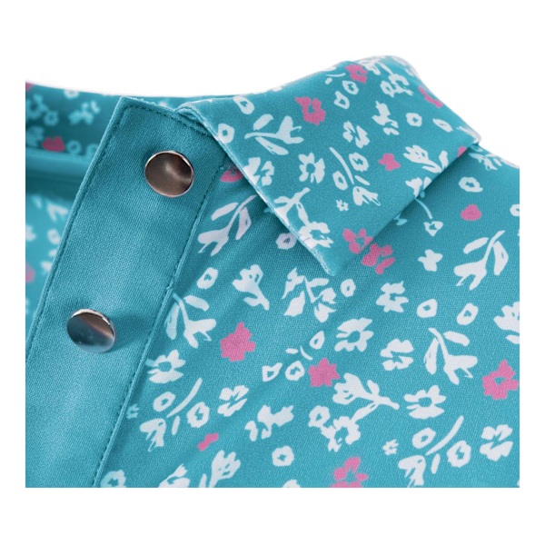 Island Green Dam/Dam Floral Ärmlös Golf Pikétröja M Aqua/White M