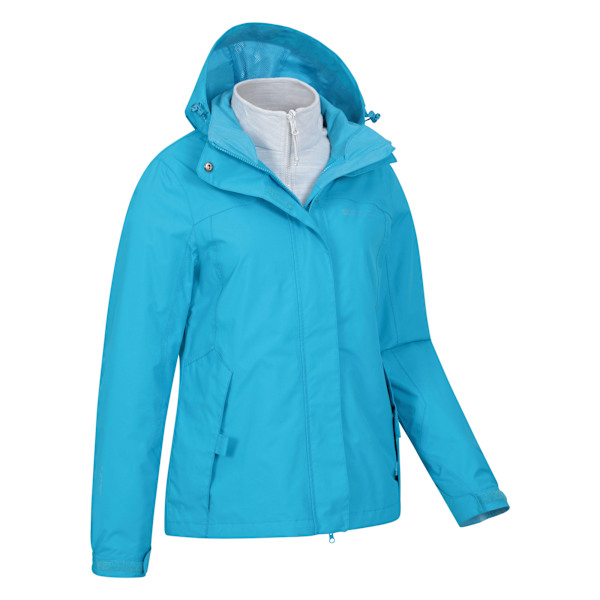 Mountain Warehouse Dam/Damer Storm 3 i 1 Vattentät Jacka Blue 18 UK
