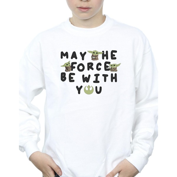 Star Wars Pojkar The Mandalorian Grogu Må Kraften Vara Med Dig White 9-11 Years