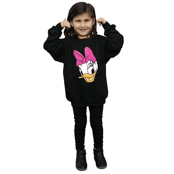 Disney Girls Daisy Duck Head Painted Sweatshirt 12-13 år Bla Black 12-13 Years