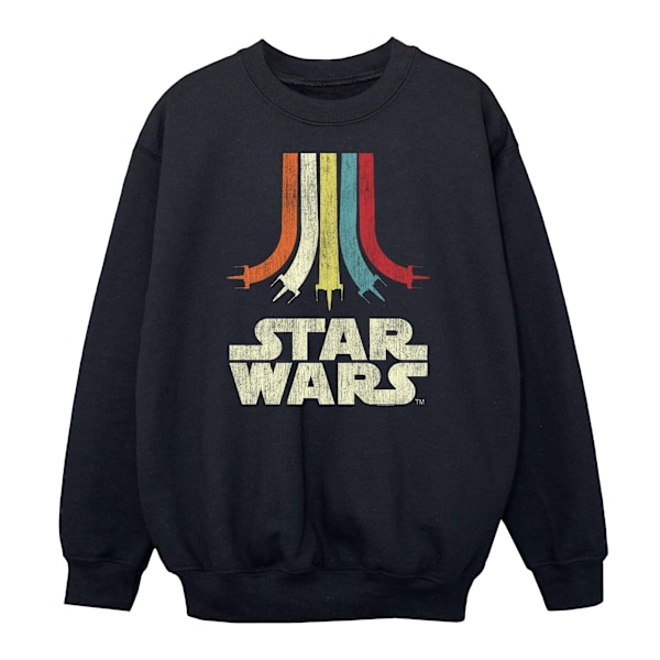 Star Wars Retro Regnbåge Sweatshirt för Pojkar 7-8 År Svart Black 7-8 Years