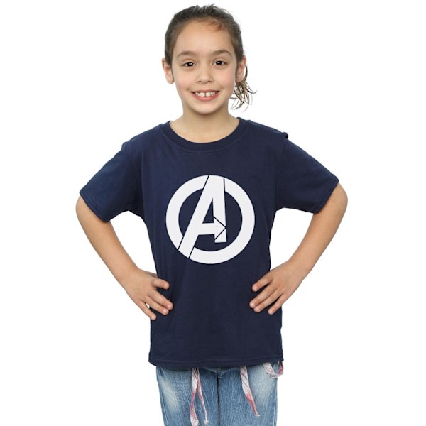 Marvel Girls Avengers Simple Logo Bomull T-shirt 5-6 år Marinblå Navy Blue 5-6 Years