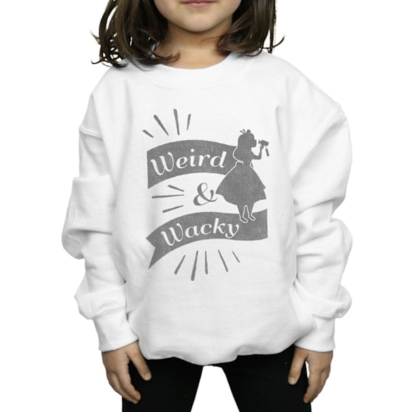 Disney Girls Alice In Wonderland Weird And Wacky Sweatshirt 7-8 White 7-8 Years