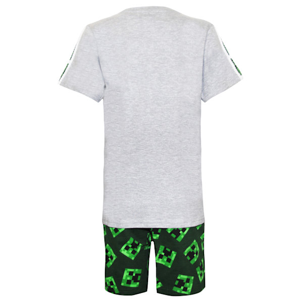 Minecraft Pojkar Kort Pyjamas Set 9-10 År Heather Grey/Grön/B Heather Grey/Green/Black 9-10 Years