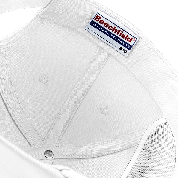 Beechfield Unisex Original 5-Panel Baseballkeps i enfärgad design, One Size White One Size