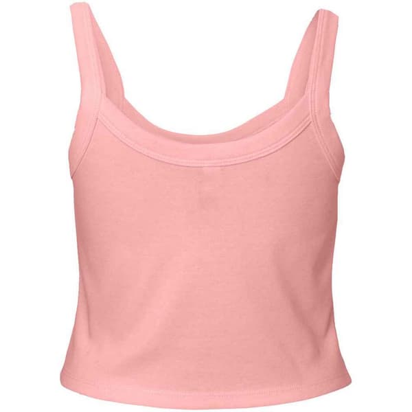 Bella + Canvas Dam/Damer Micro-Rib Spaghetti Strap Tank Top Solid Pink 10 UK - 12 UK