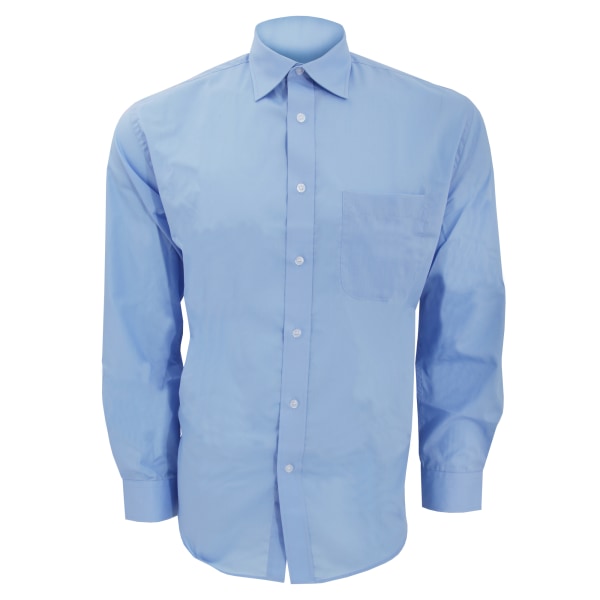 Kustom Kit Herr Långärmad Business Shirt 19 tum ljusblå Light Blue 19inch