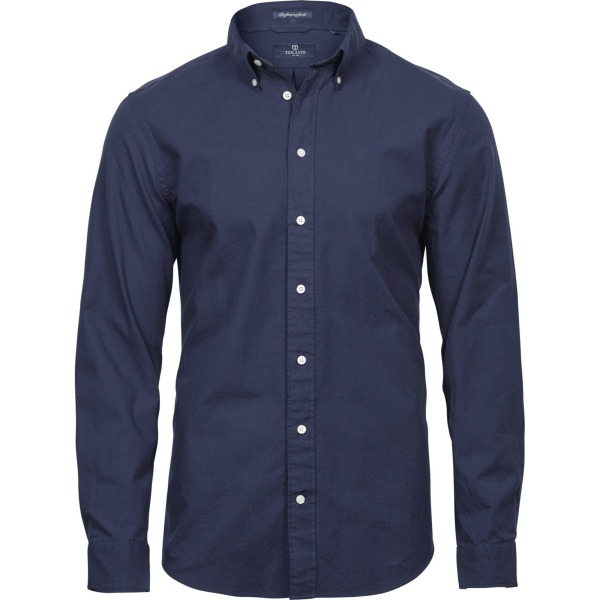 Tee Jays Mens Perfekt Långärmad Oxford Skjorta 3XL Marinblå Navy 3XL