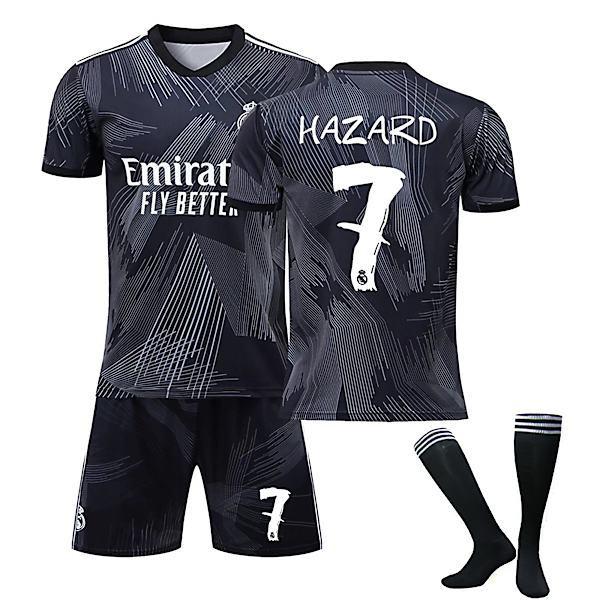 Real Madrid CF 22-23 Modeller med samma varumärke Jersey HAZARD Nr 7 Fotbollströja kit 22