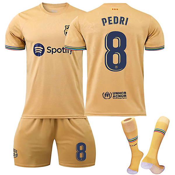 Barca 22-23 Bortalag Jersey PEDRI Nr 8 Fotbollströja kit 16